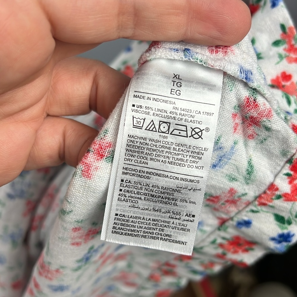 Old navy XL linen blend floral pattern sleeveless smock summer maxi dress - Picture 9 of 12